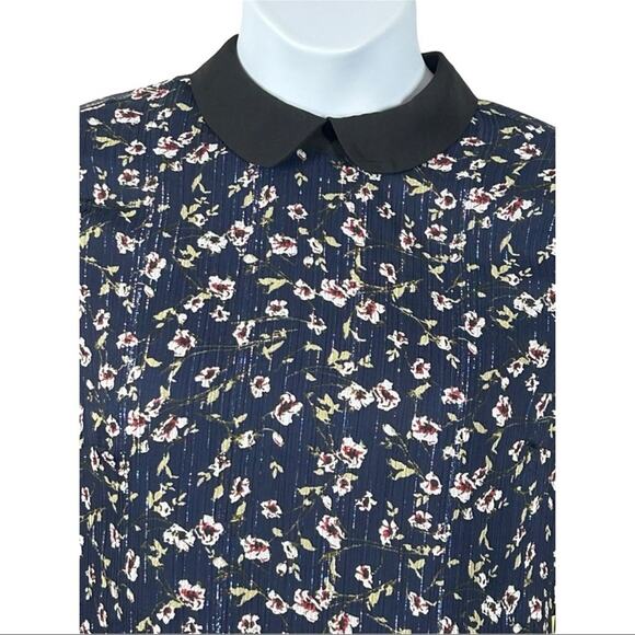 CeCe Luxe Floral Bohemian Ruffle Dress Midnight Bloom NWT Size M - Picture 3 of 14